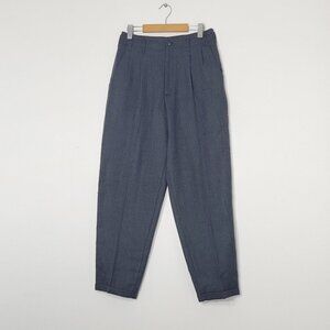 le chateau Women's Black Gray Wool Blend Tapered Pleat-Front Dress Pants Size 30